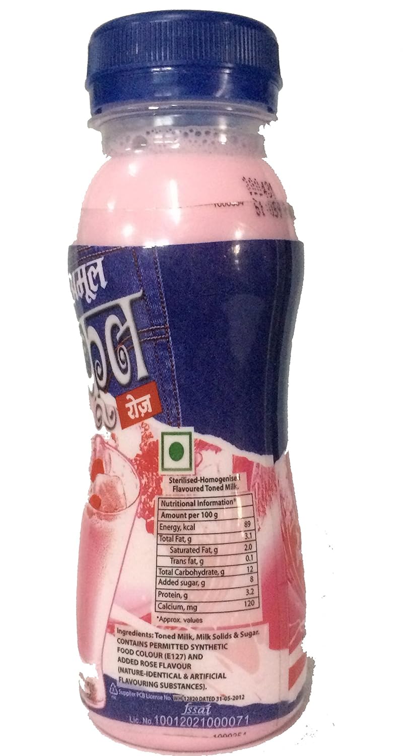 Amul Kool Rose Flavoured Milk 180 ml (Bottle) - Image 3