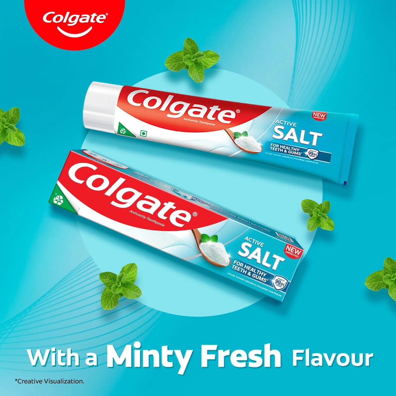 Colgate Active Salt Toothpaste, Daily Germ Protection, Pack of 100g, Toothpaste with Salt and Mint, Healthy Gums & Teeth, Tooth paste that Fights Germs & Provides Fresh Breath - Image 5