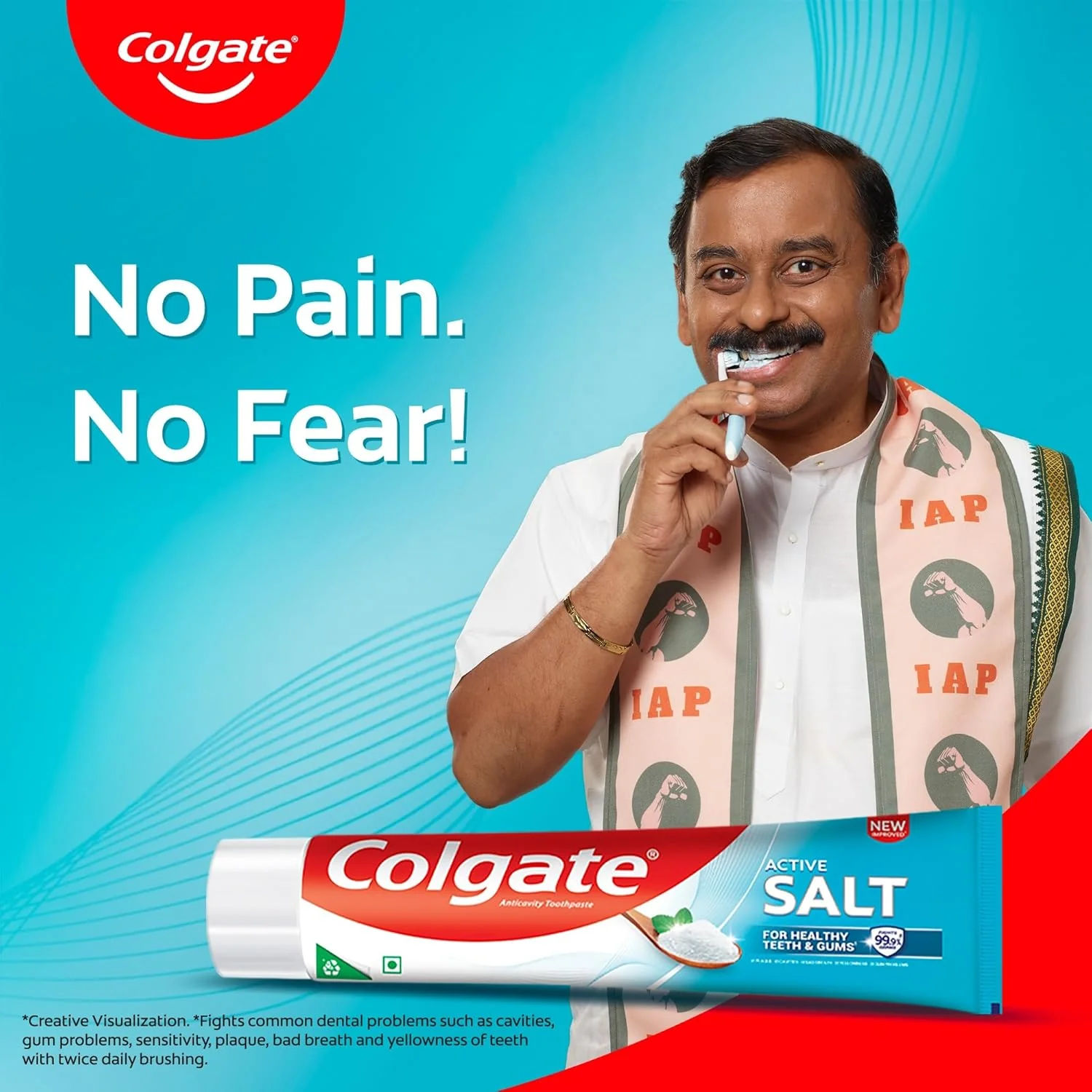 Colgate Active Salt Toothpaste, Daily Germ Protection, Pack of 100g, Toothpaste with Salt and Mint, Healthy Gums & Teeth, Tooth paste that Fights Germs & Provides Fresh Breath - Image 7